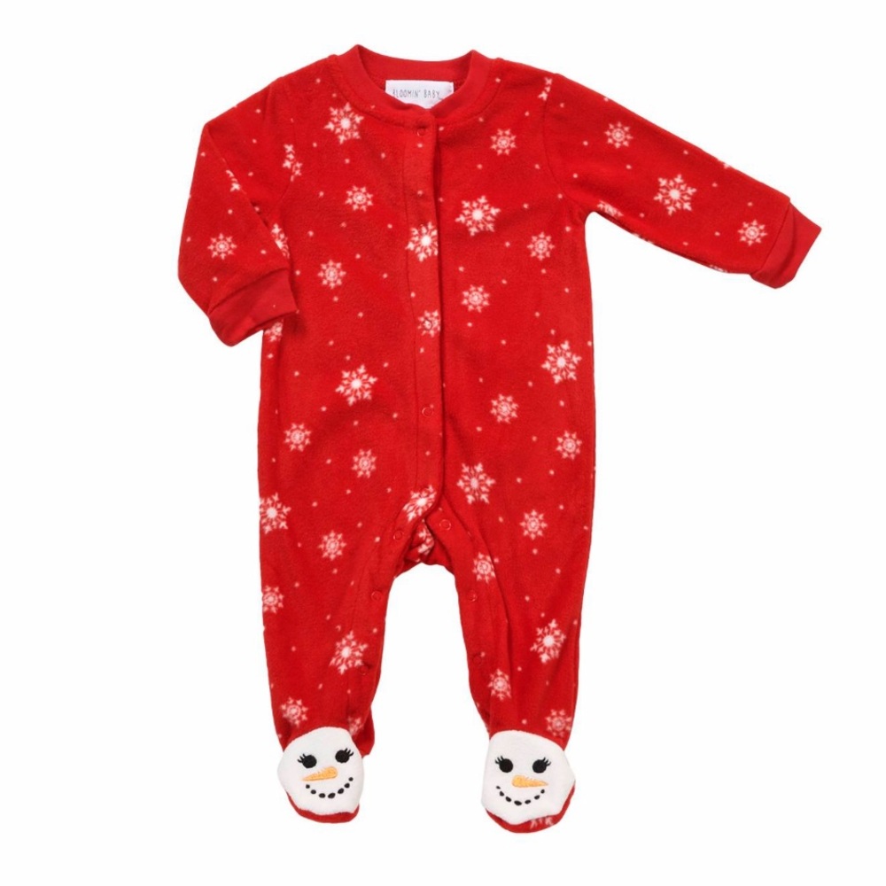 NWT Baby’s 3-6 Mo. Bloomin’ Baby Fleece Snowflake Print Footed Pajamas